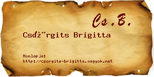 Csörgits Brigitta névjegykártya